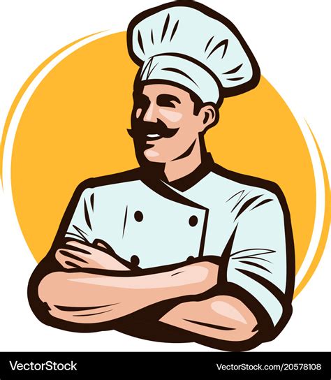 Cook Chef Logo Or Label Restaurant Concept Vector Image