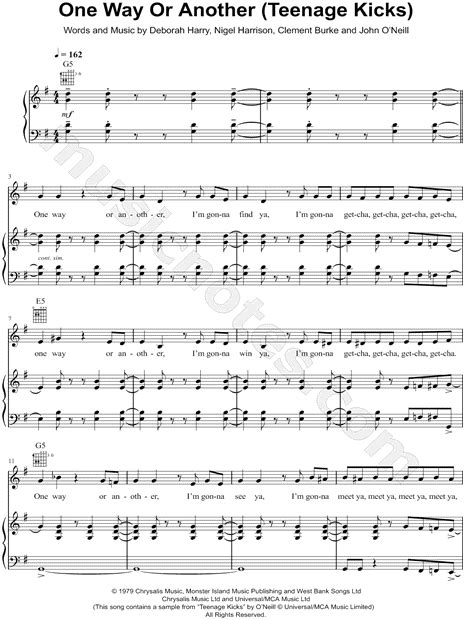 And then you will be presented this files one way or another coming from various server. One Direction "One Way or Another (Teenage Kicks)" Sheet Music in G Major (transposable ...