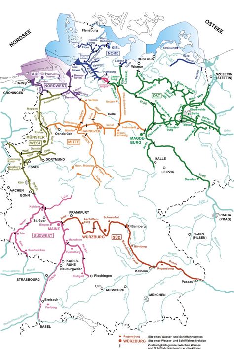 Bei den binnenwasserstraßen des bundes. Wasserstraßennetz - Deutscher Wasserstraßen- und Schifffahrtsverein Rhein-Main-Donau e.V.