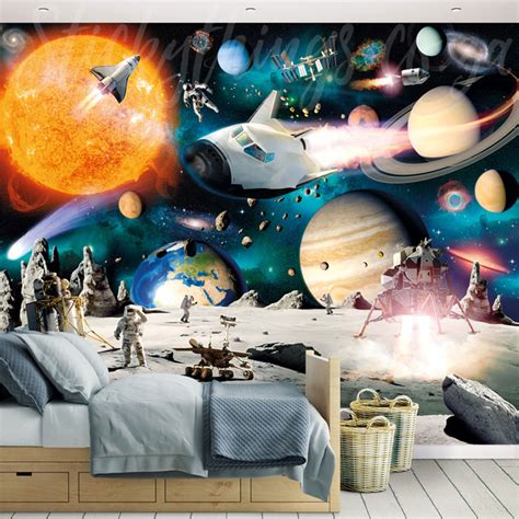 Kids Room Planets Buy Online Custom 3d Photo Wallpaper Kids Bedroom