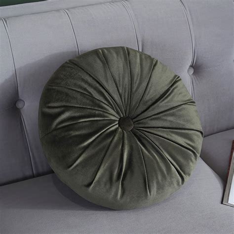 Round Pumpkin Style Pleated Velvet Sofa Cushion In Pakistan