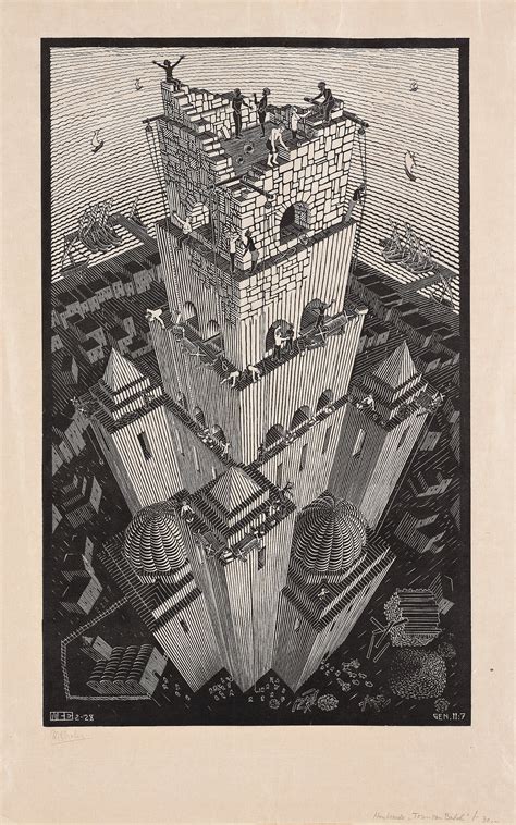 Maurits Cornelis Escher The Tower Of Babel Turm Von Babel