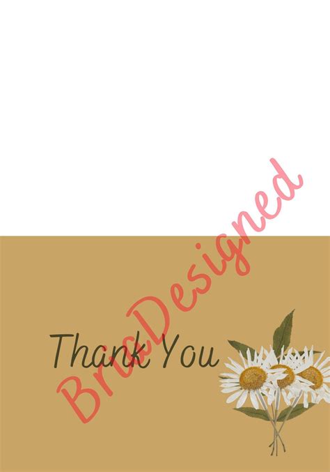 Printable Template Pdf Png Download Thank You Card 5x7 Etsy In 2022