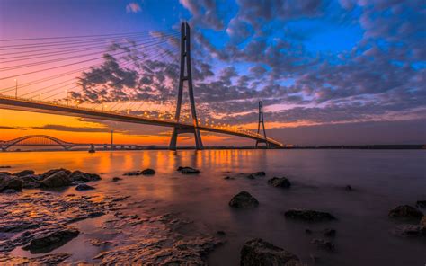 Download wallpaper images for osx, windows 10, android, iphone 7 and ipad. Nanjing Third Bridge Yangtze River Sanqiao Sunset China 4k ...
