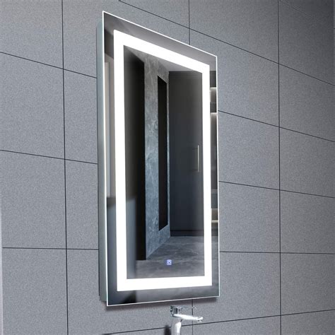 Mecor 40x24 Inch Led Lighted Bathroom Mirror Silvered Wall Mounted