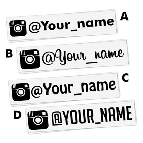 Instagram User Name Personalized Vinyl Decal Sticker