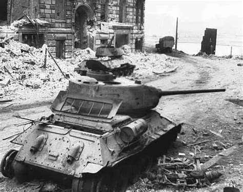 A Pair Of T 34 85s Knocked Out Around The Corner From The Reichstag
