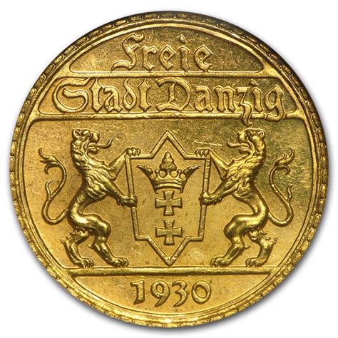 Buy 1930 Poland Gold 25 Gulden Danzig Ms 65 Ngc Apmex