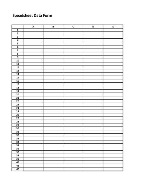 Spreadsheet Printable