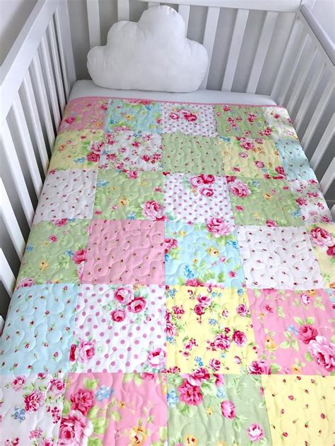 Baby Girl Quilt Floral Baby Bedding Girl Crib Quilt Baby Girl T