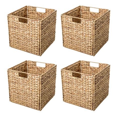 Foldable Hyacinth Storage Basket With Iron Wire Frame By Trademark
