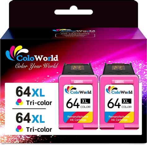 Coloworld For Hp 64xl Color Ink Cartridges 64 64xl Color