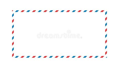 Air Mail Letter Frame Airmail Border With Red And Blue Stripes Retro