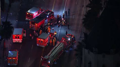 8 hospitalized following stampede at rapper s event in hollywood officials ktla