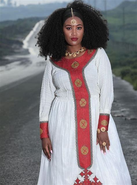 Red X New Ye Habesha Kemis Ethiopian Eritrean Dresses