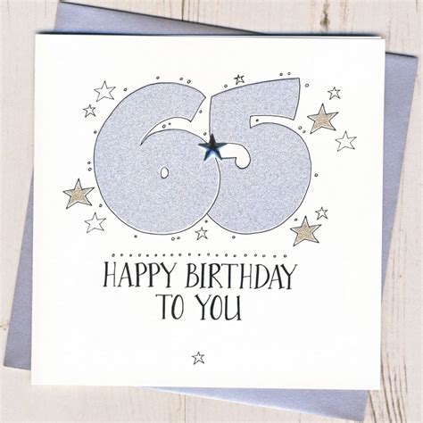 Handmade Sparkling 65th Birthday Card