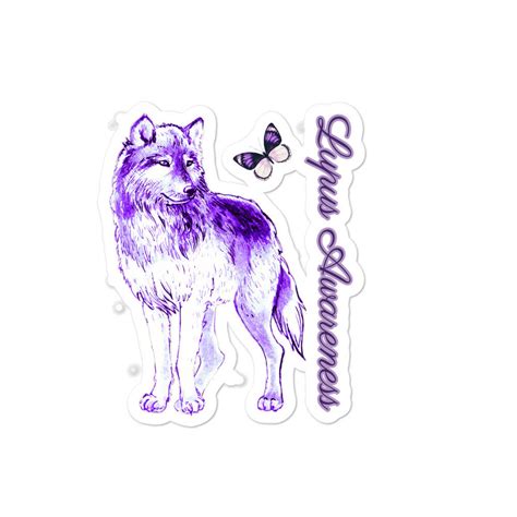 Lupus Awareness Sticker Lupus Purple Wolf Sticker Lupus Wolf Etsy