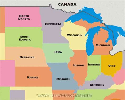 Blank Map Of Midwest