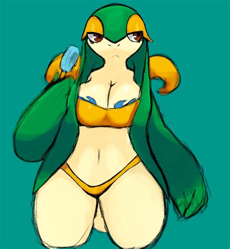 Rule 34 Artesjsc Big Breasts Breasts Female Pokémon Species Pokemon Snivy Thick Thighs