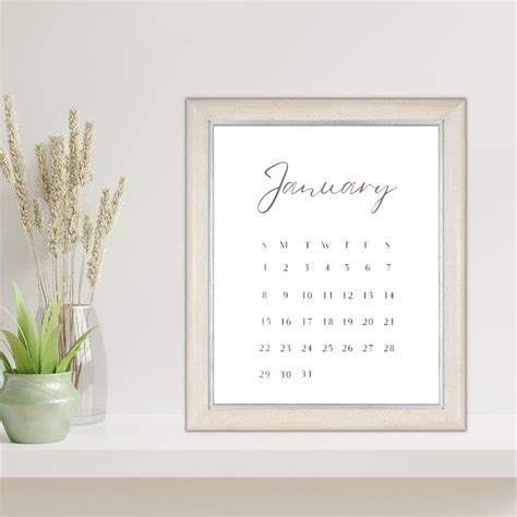 Printable 2023 Calendar Minimalist Calendar Digital Etsy