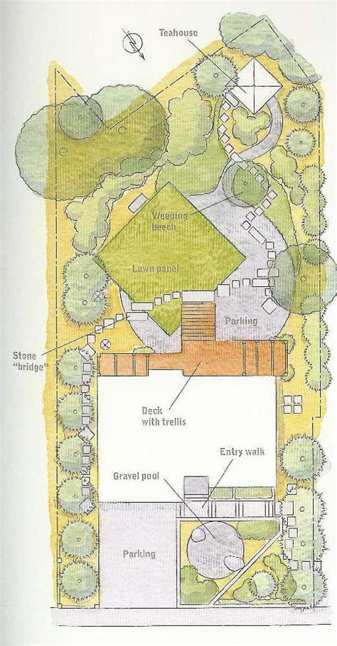 Backyard garden plan with stone patio. Julie Moir Messervy Design Studio Brookline Japanese ...