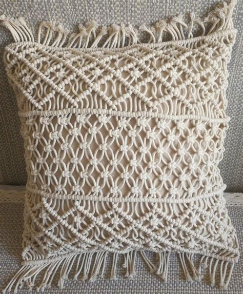 You can use different colors and decorate your walls with vibrant owls of macrame. Macramé pillow cover Boho cushion cover 100% cotton ...