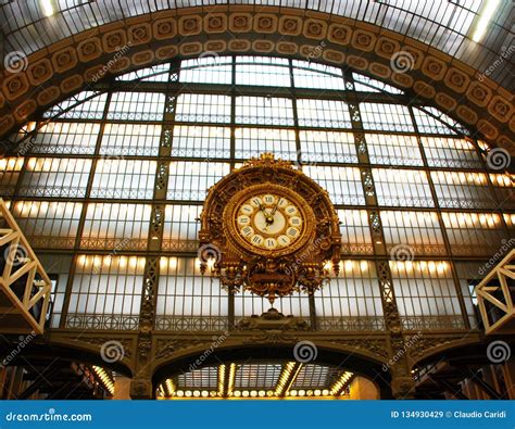 The Clock Of The Old Railway Station Musee D`orsay Paris France