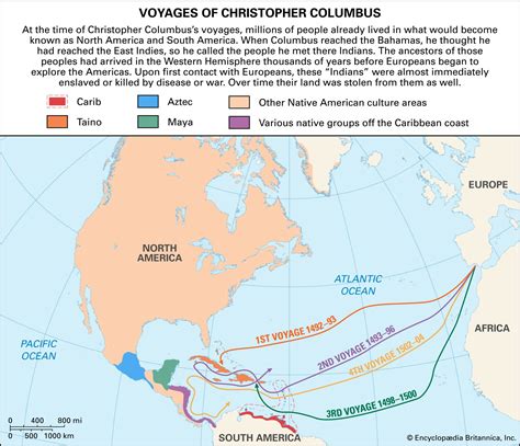 Map Of Where Christopher Columbus Explored