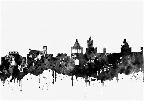Palermo Skyline Black Digital Art By Erzebet S Pixels