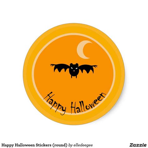 Happy Halloween Stickers Round Halloween Stickers