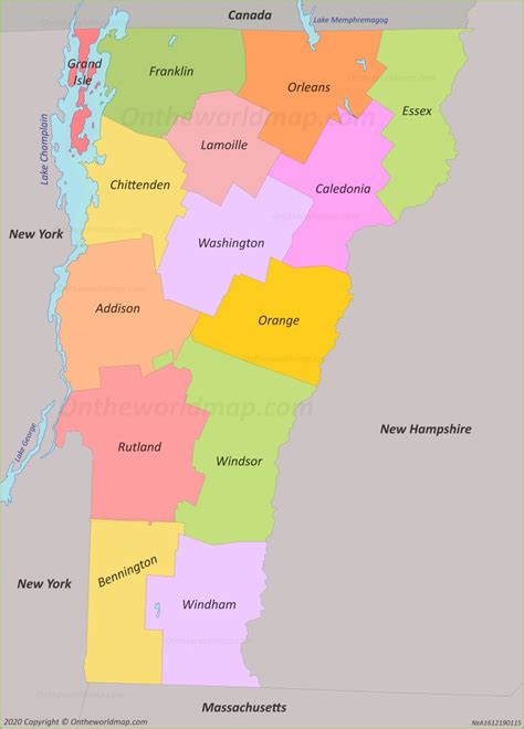 Vermont County Map Photos