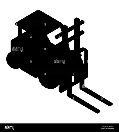 Black Silhouette Of A Modern Forklift Truck Vehicle A Fork Lift Lorry