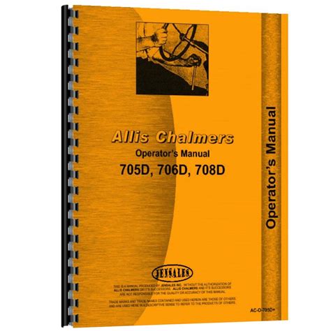 New Operator Manual Made For Allis Chalmers Ac Tractor Model 708d Patio Lawn And Garden