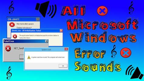 All Microsoft Windows Error Sounds 10 10 Youtube