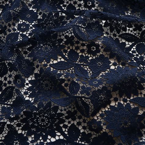 High Quality Dark Blue Lace Fabric Exquisite Flower Embroidery Etsy Uk