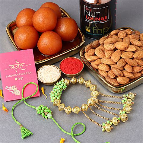 Buy Send Sneh Elegant Bhaiya Bhabhi Rakhi Sweet Combo Online Fnp