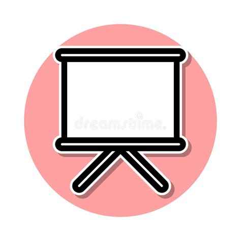 Screen For Presentation Sticker Icon Simple Thin Line Outline Vector