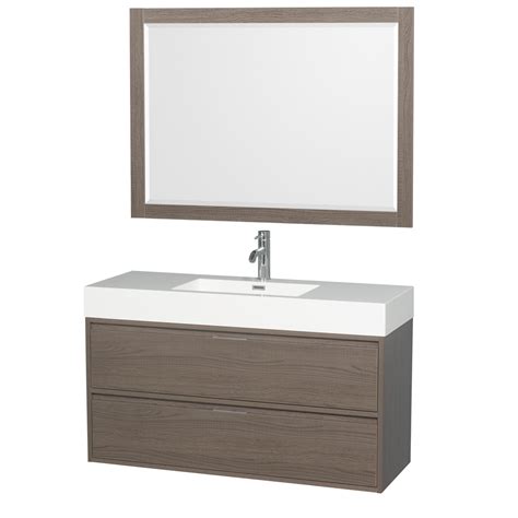 Due to their elegant design and beautiful gray color combination blends with your bathroom design and enhances the overall look of your bathroom. Daniella 48" Wall-Mounted Bathroom Vanity Set With ...