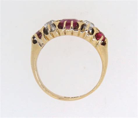 Edwardian Ruby And Diamond Half Hoop Ring Berridges Jewellers