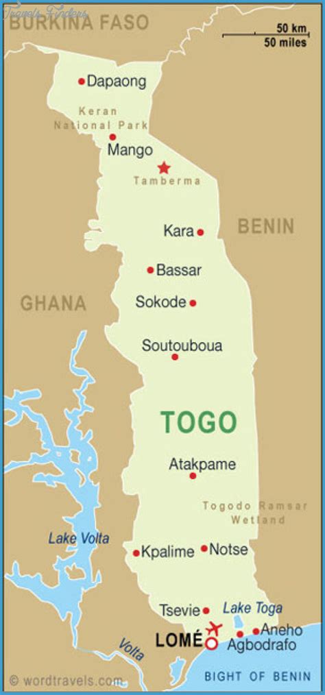 Togo Map Travelsfinderscom