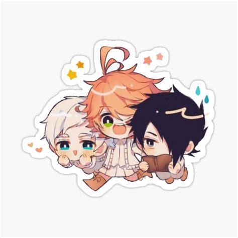 The Promised Neverland Chibi Ray Emma Norman Sticker By Anna Blonwell