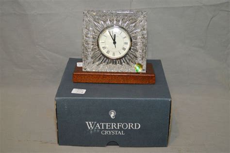 Maybe you would like to learn more about one of these? Waterford crystal desk or bedside clock on wooden base, 5 ...