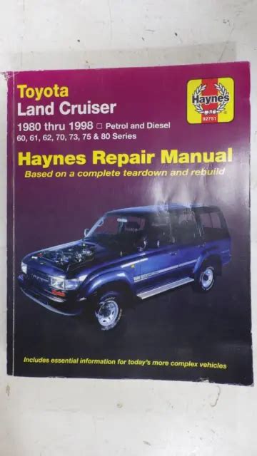 Vintage Original Toyota Landcruiser 1980 To 1998 Haynes Repair Manual