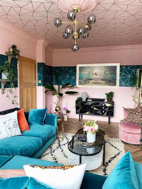 Pink Teal Living Room Audenza
