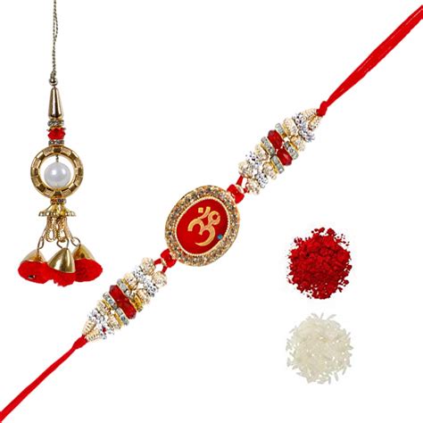 Buy Multi Color Stone Ad Designer Bhaiya Rakhi Stone Rakhi For