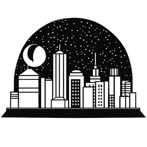 Premium Vector Modern Metropolis Night Cityscape Cartoon Vector