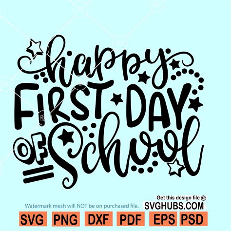 Happy First Day Of School Svg First Day Of School Svg Back To School Svg