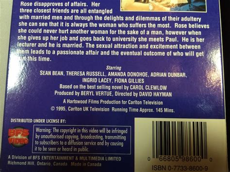 A Womans Guide To Adultery Theresa Russell Sean Bean Vhs Etsy