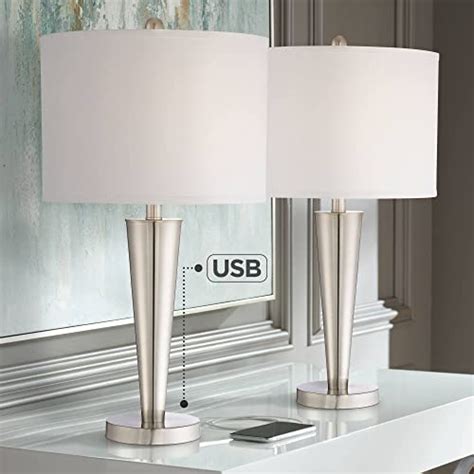 Buy 360 Lighting Geoff Modern Table Lamps 26 Tall Set Of 2 With Usb