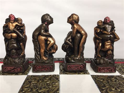 Beautiful Hand Made Erotic Chess Set In Bronze And Silver Etsy